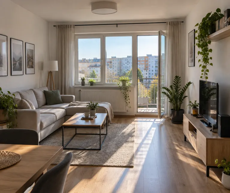 Bright living room in an apartment